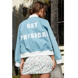 Pacsun 🆕 Get Physical Denim Bomber Jacket